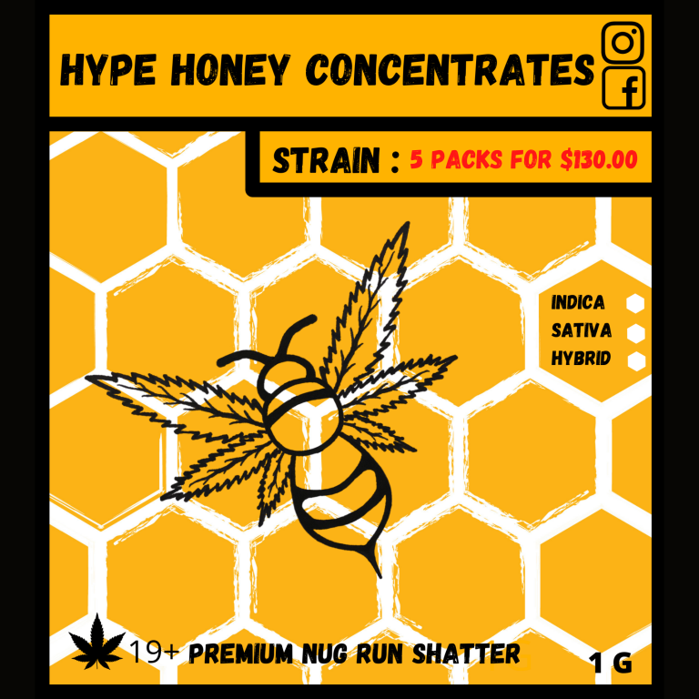 Buy Hype Honey Shatter (5 Pack) Marijuana Online in Canada Gourmet Grass Canada